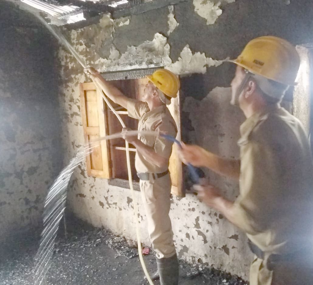 Fire broke out in three and a half storey house in Bhaltha
