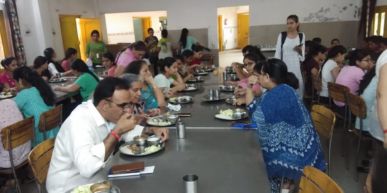 Girls protesting over providing low quality food and power shortage in the hostel