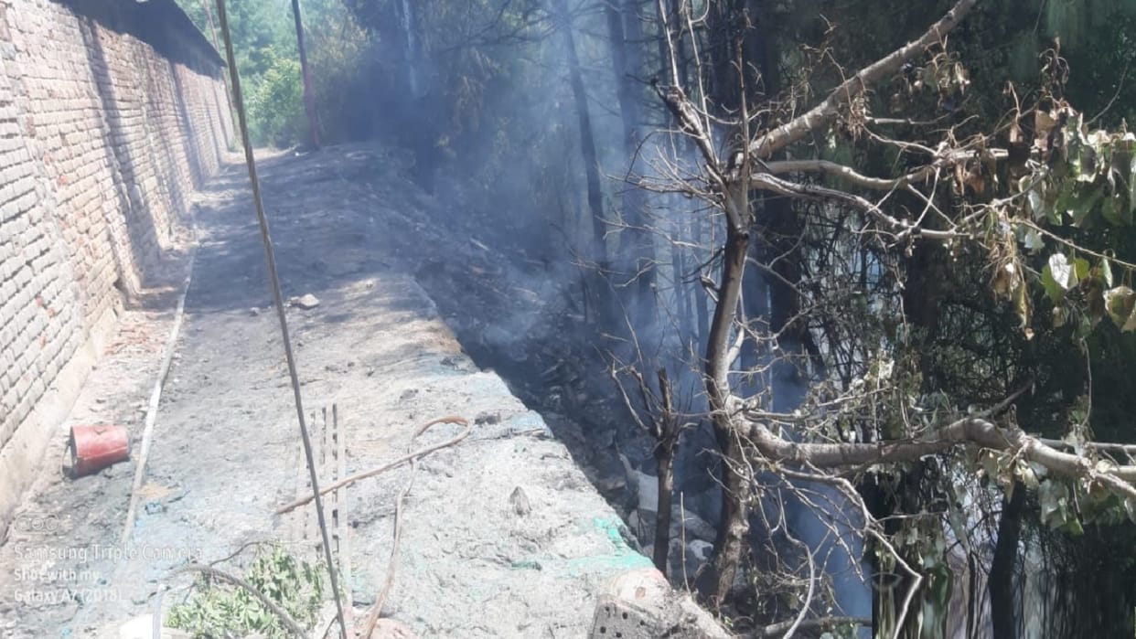 HPMC cold store gas pipeline burnt due to forest fire, loss of lakhs