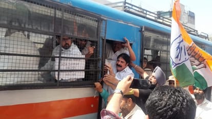Congress protest against water and power shortage in Jammu