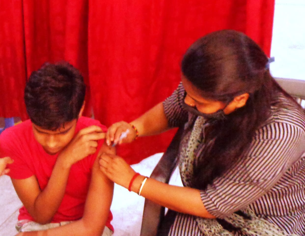 12 to 14 year old 55 percent students not vaccinated