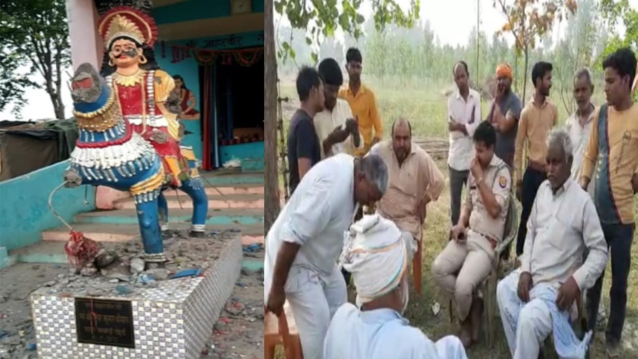 Jaharveer statue broken in Muzaffarnagar today