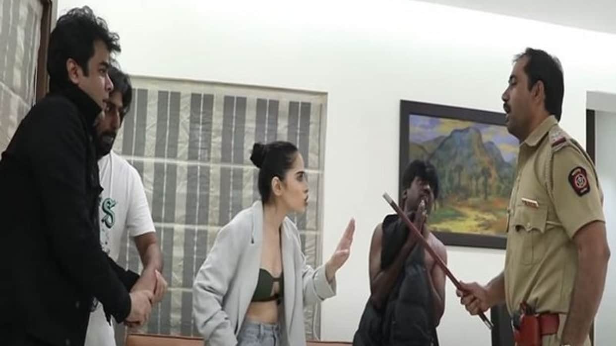 Hilarious prank with urfi Urfi Jawed she get caught shooting adult film Find out what happened next
