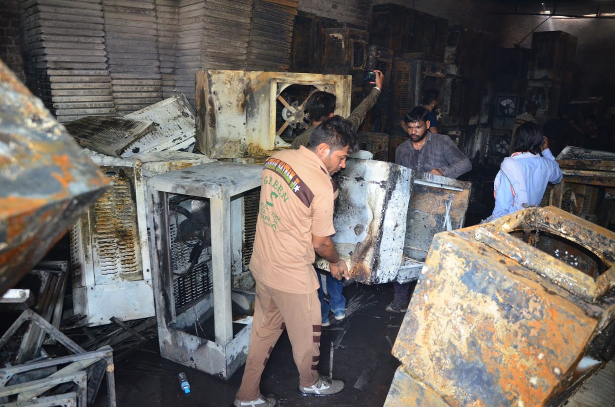 The fire kept smoldering in the cooler factory for six hours, six fire tenders got it under control after hard work