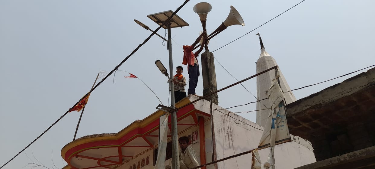 Loudspeakers started descending from religious places