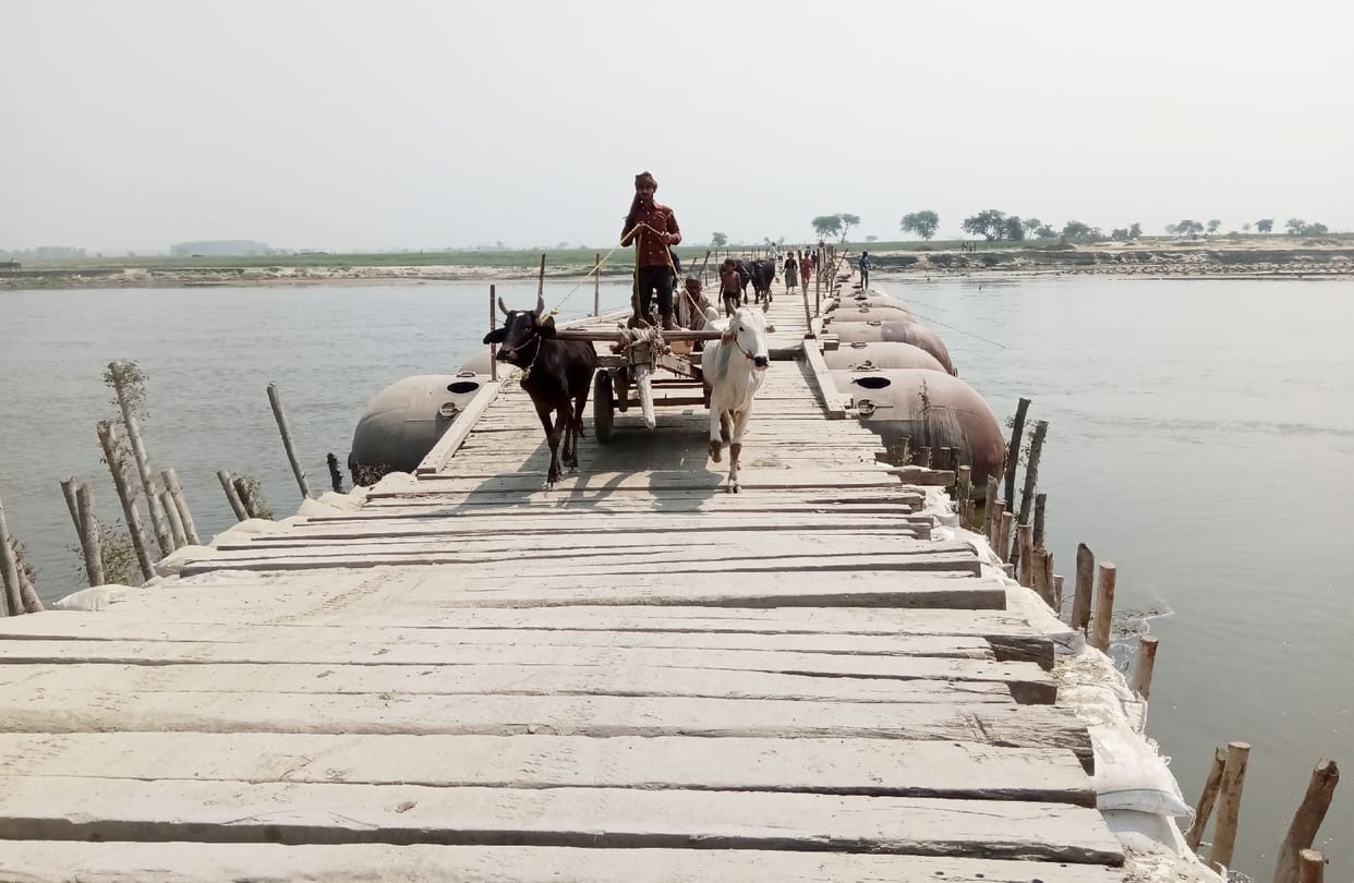 Haidalpur Pantoon Bridge is dying due to the pressure of vehicles