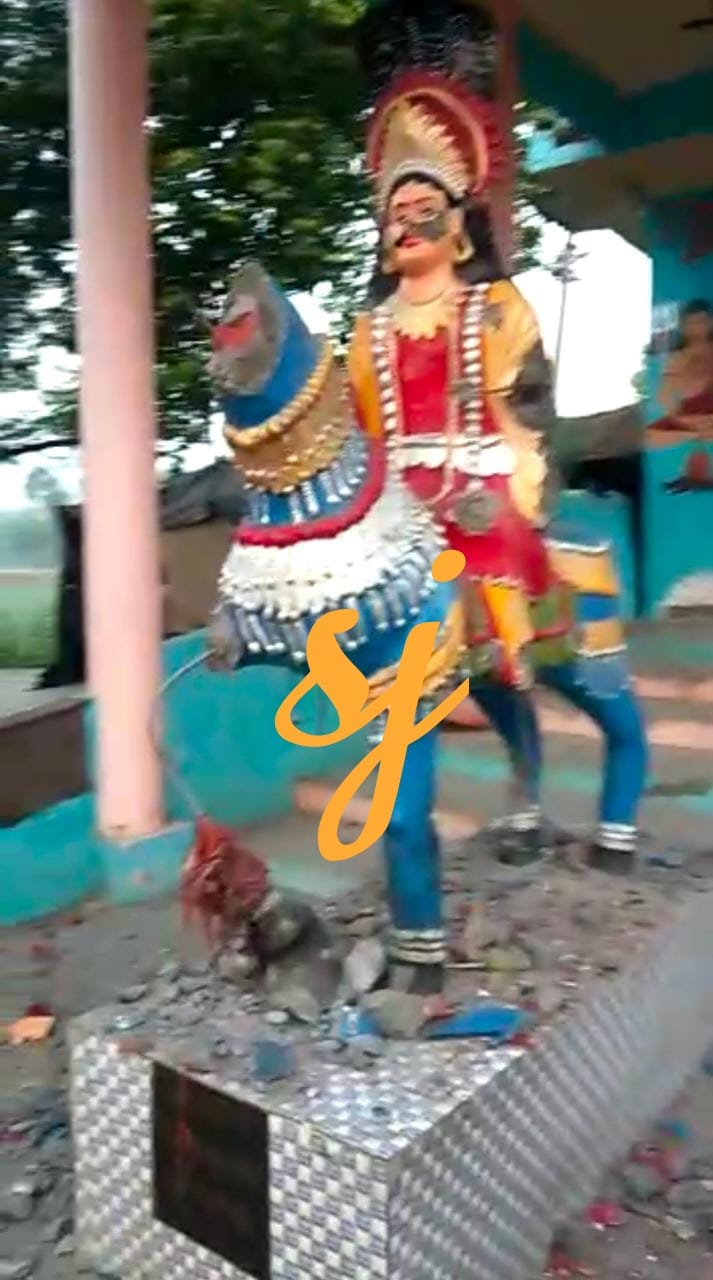 Trying to spoil the atmosphere by breaking the idol in Badhaai Khurd