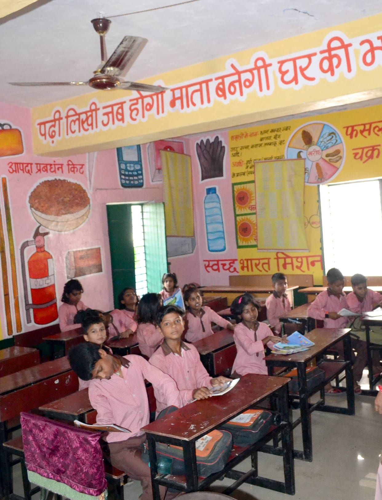 Youngster forced to study in scorching heat