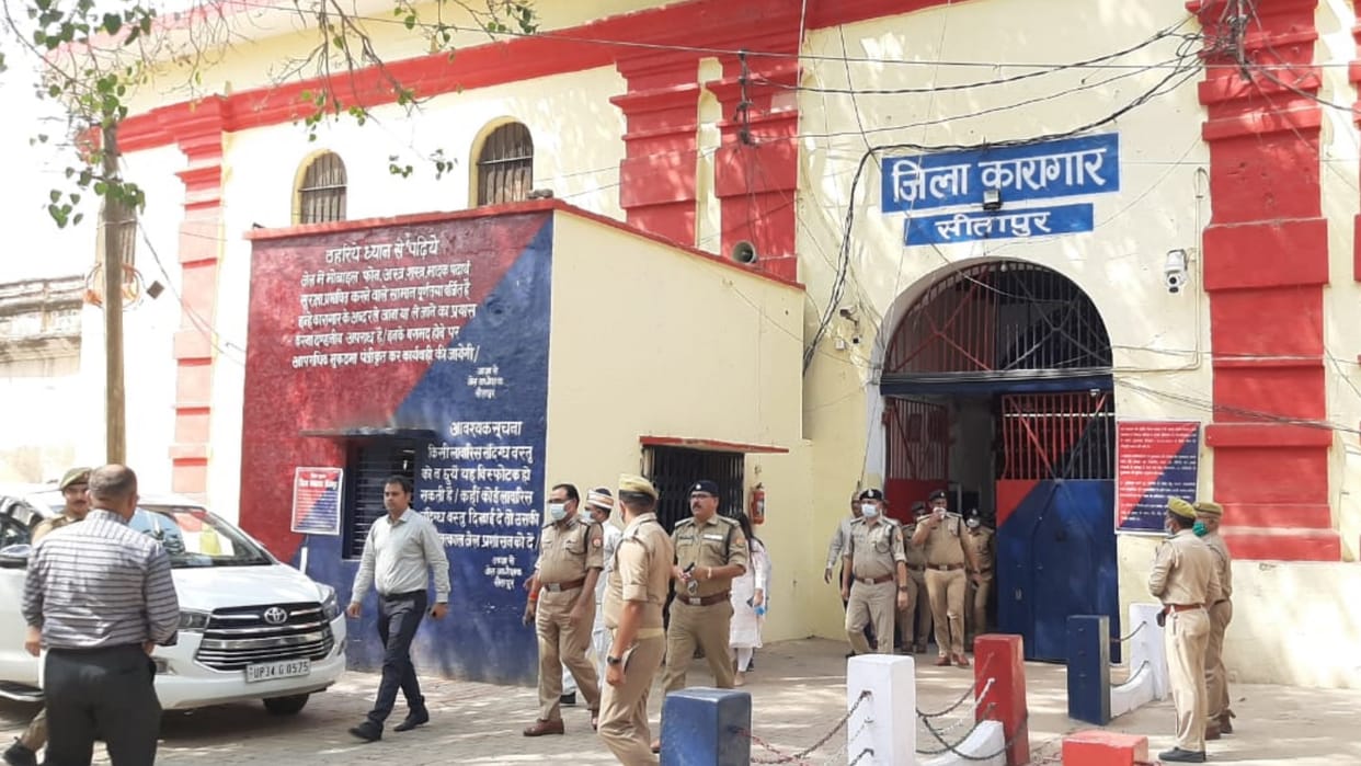 Officers raid in Sitapur Jail in Sitapur.