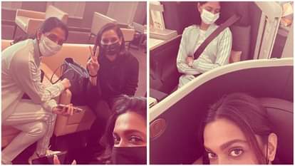 deepika padukone visited venice evening  with sister aneesha and mother