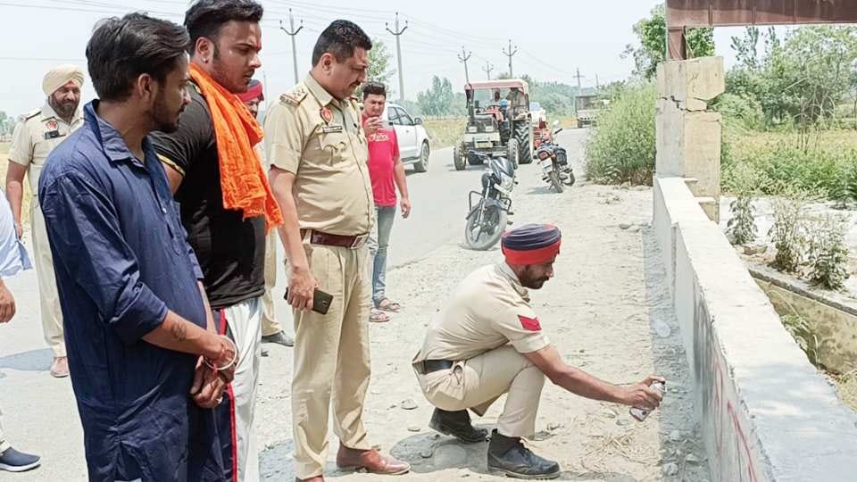 Anti national slogans written on the wall of the crematorium in Pathankot