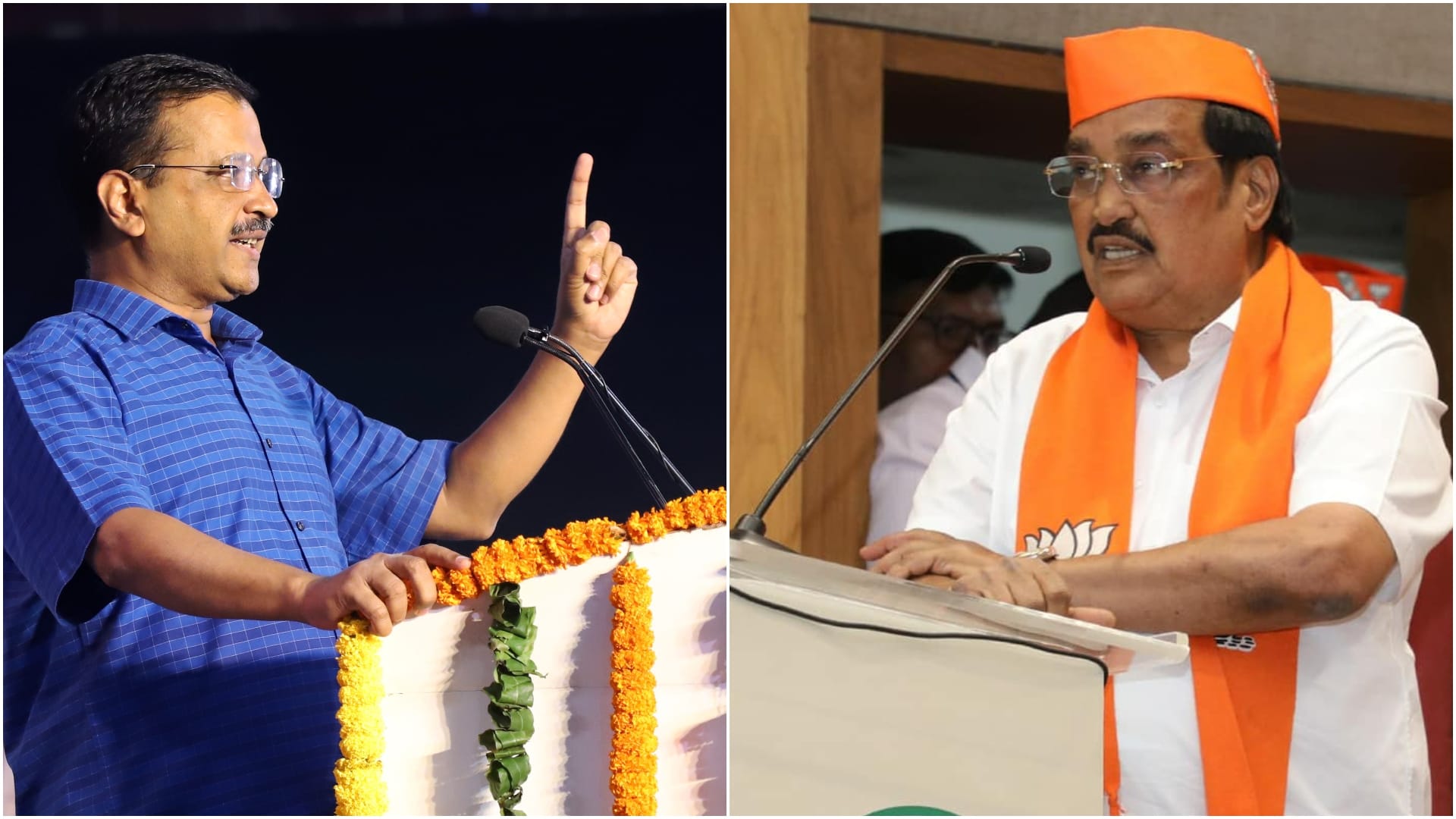 BJP vs AAP in Gujarat as CR Patil says Arvind Kejriwal is a threat to security of country after AAP leader took jibe of him being non Gujarati news in Hindi