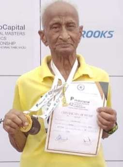 Master athlete Ilamchand won four medals in Chennai