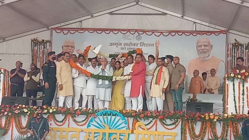 Haryana CM Manohar Lal announced in first phase of Amrit Sarovar Yojana, 1800 ponds will be beautified 