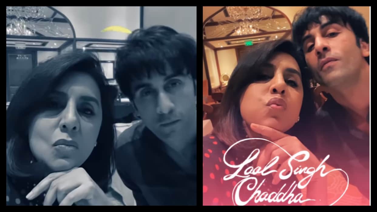 Ranbir Kapoor with mother neetu kapoor takes aamir khan kareena kapoor film laal singh chaddha feather challenge