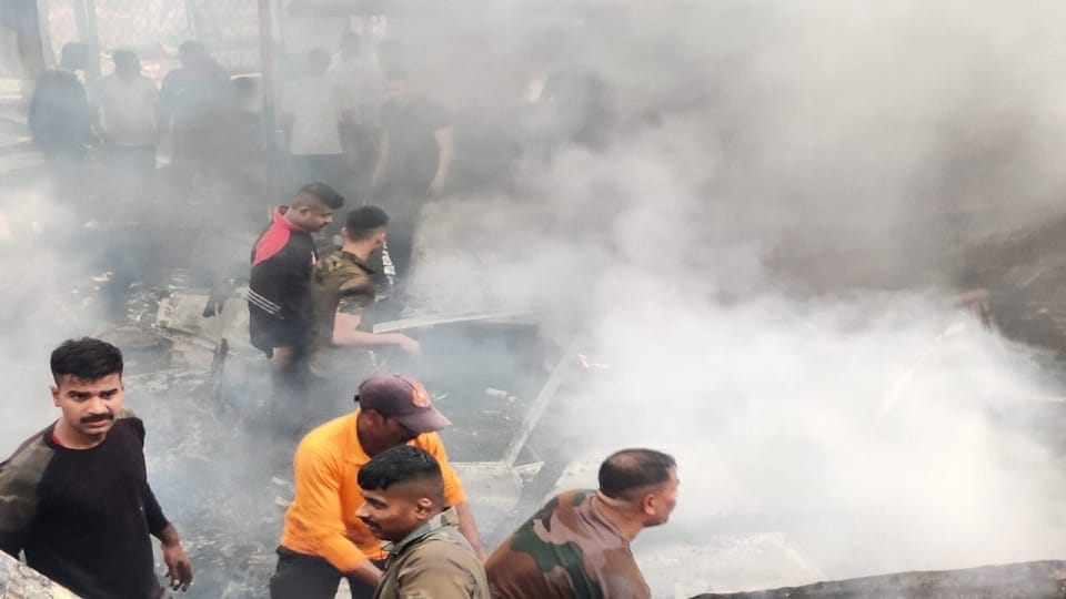 fire in army canteen in rudraprayag possibility of fire due to short circuit