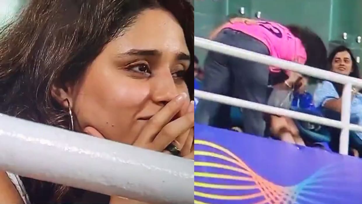 Rohit Sharma gets Out on Ashwin ball wife ritika started crying Ashwin wife hugged her