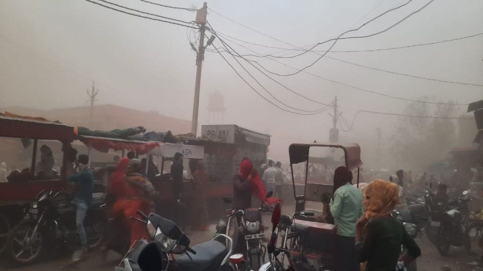 weather update today thunderstorm hits agra mathura