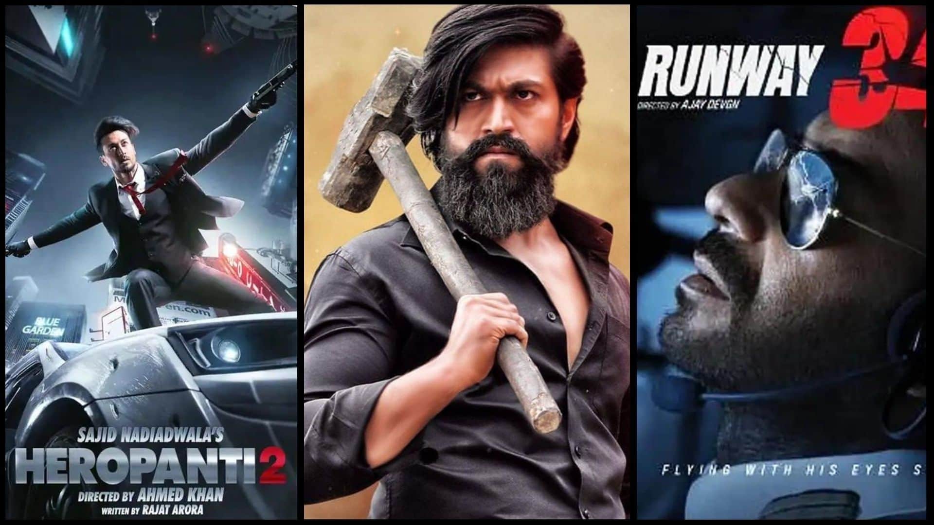 Monday EID Box Office Collection Of Yash Starrer KGF: Chapter 2 (Hindi), Ajay Devgn Runway 34, Tiger Shroff Heropanti 2