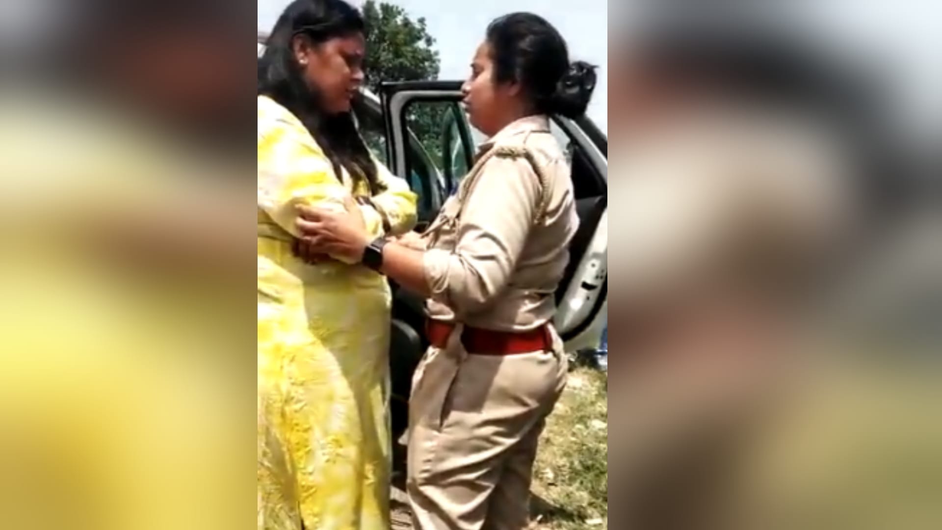 Drunken woman officer ruckus in bahraich video viral