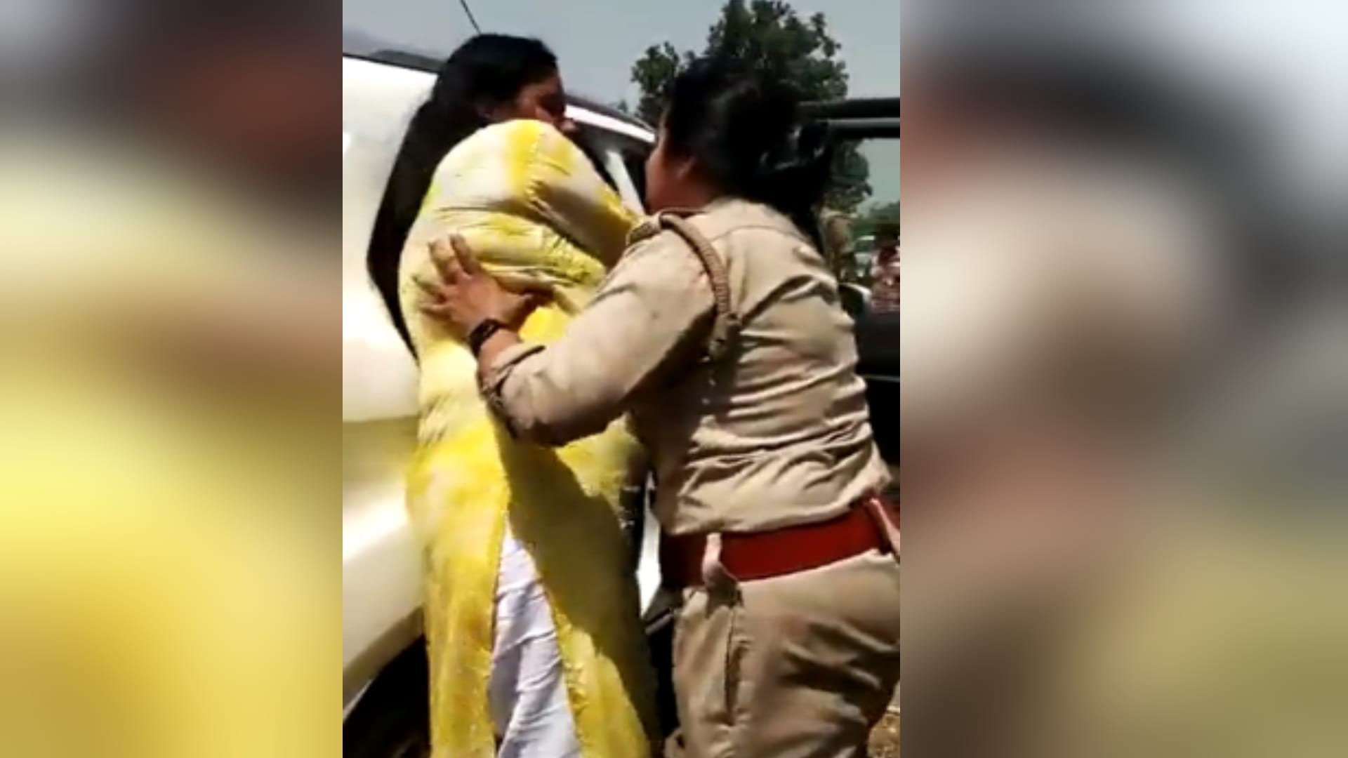 Drunken woman officer ruckus in bahraich video viral