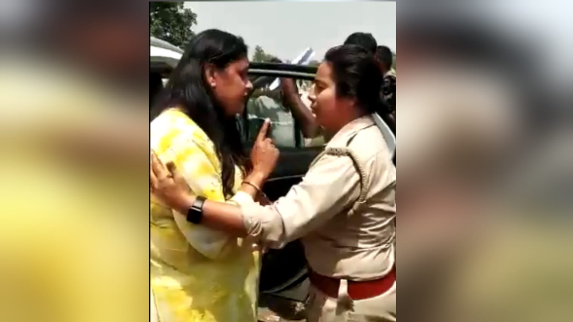 Drunken woman officer ruckus in bahraich video viral