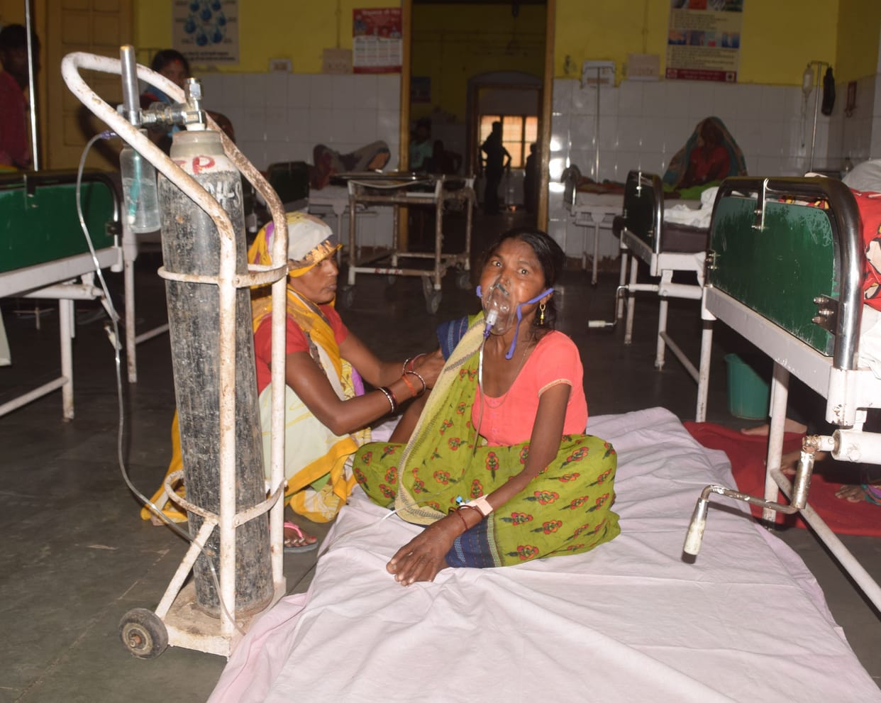 Bed full, treatment on the floor