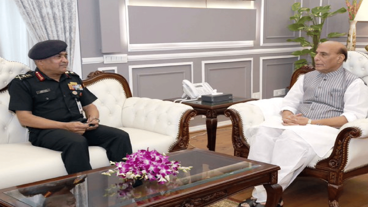 Chief of Army Staff General Manoj Pande called on Defence Minister Rajnath Singh