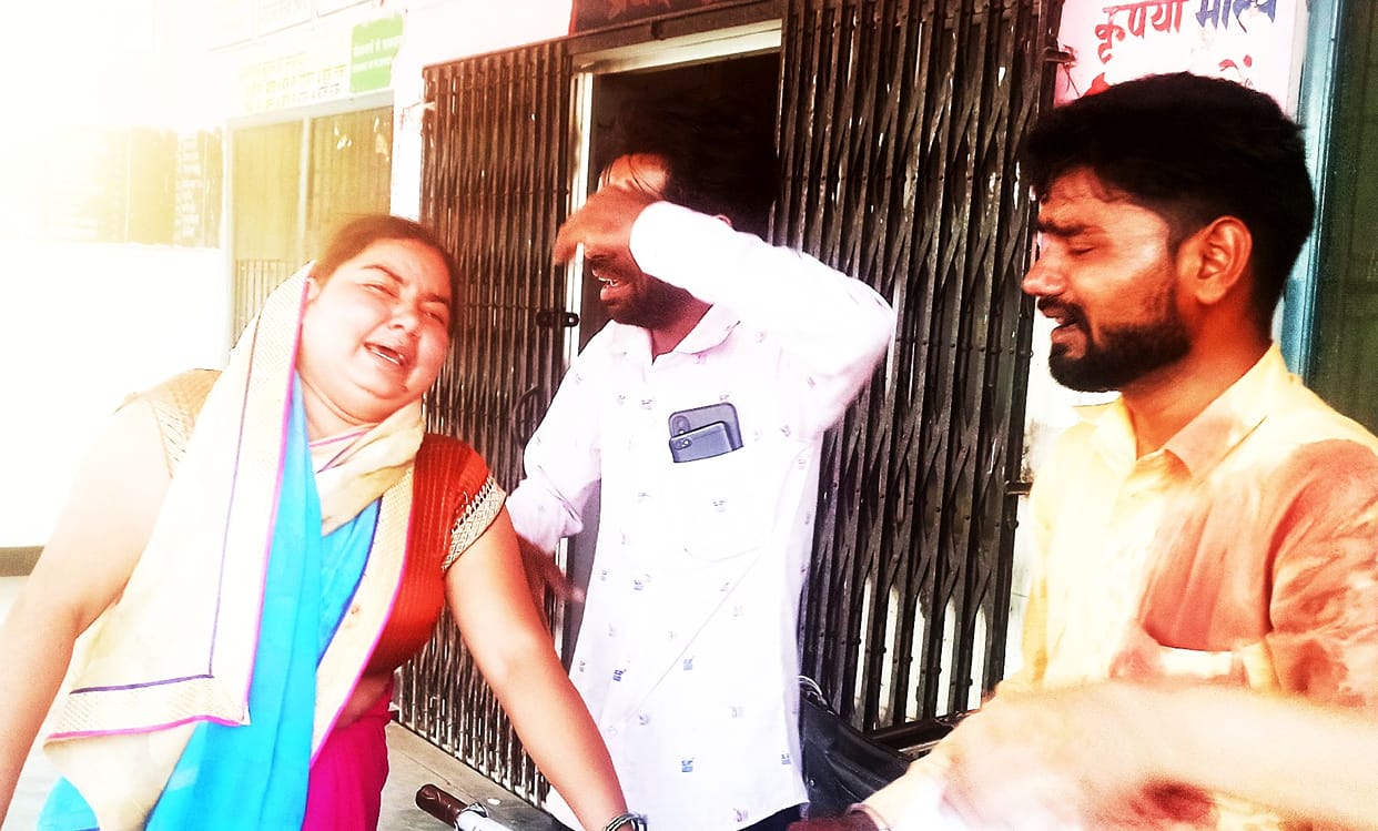 Bike fell due to sari getting stuck in cow's horn, grandmother and grandson died