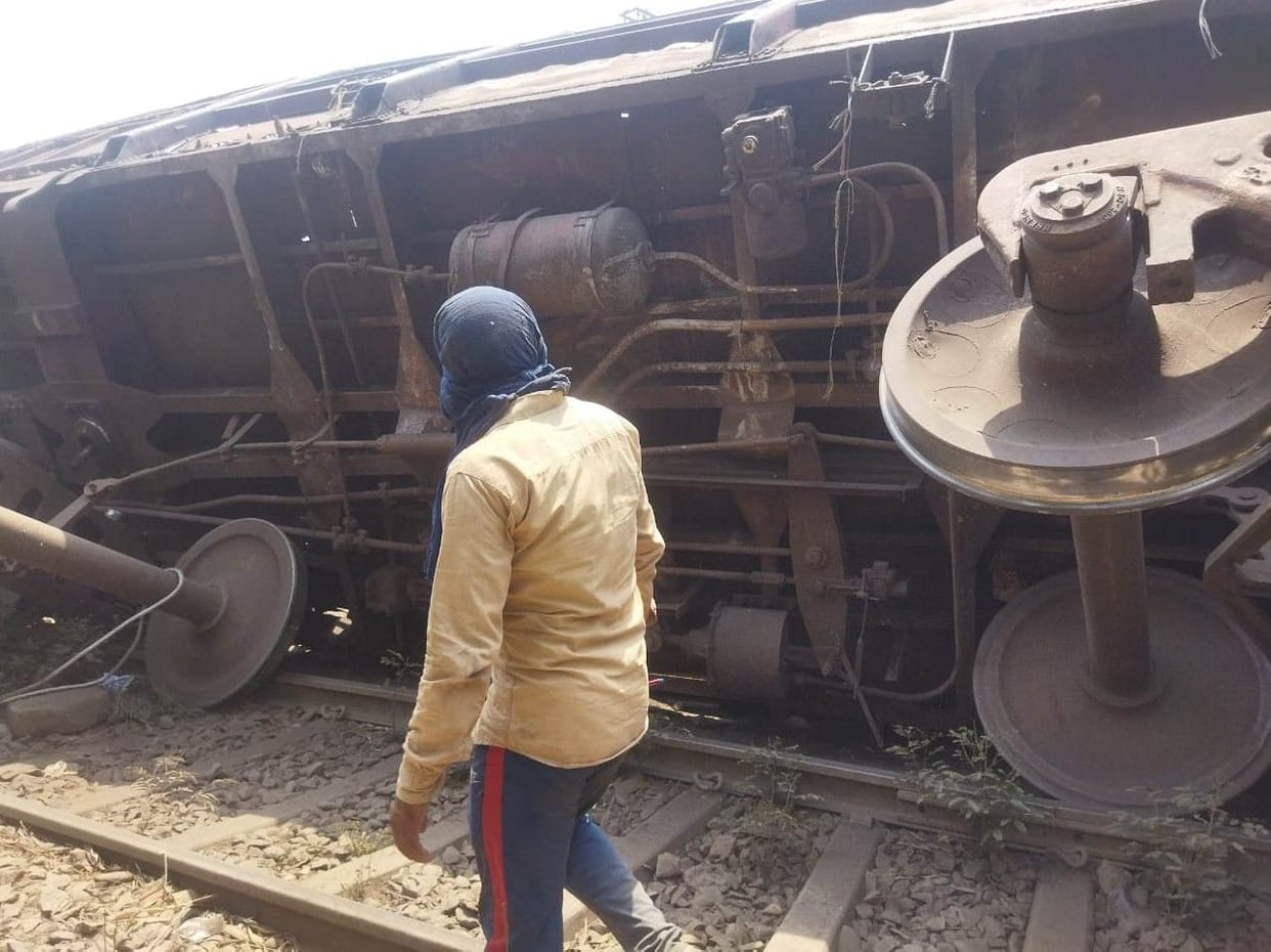 Goods train derailed in Dhandari yard