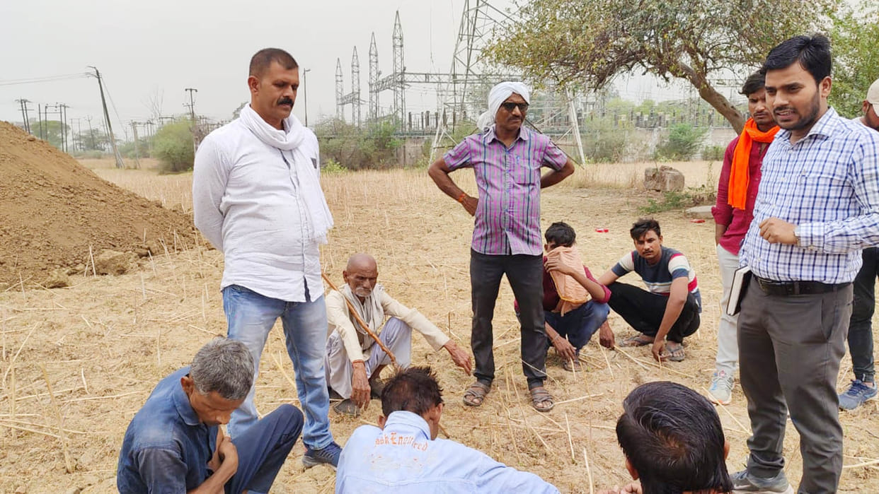 Anger among farmers for installing electric towers in fields without permission