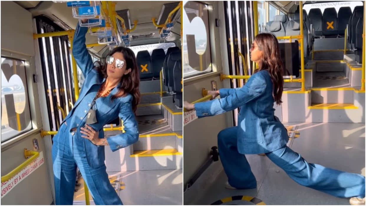 Monday Motivation: Shilpa Shetty workout in a bus, share video