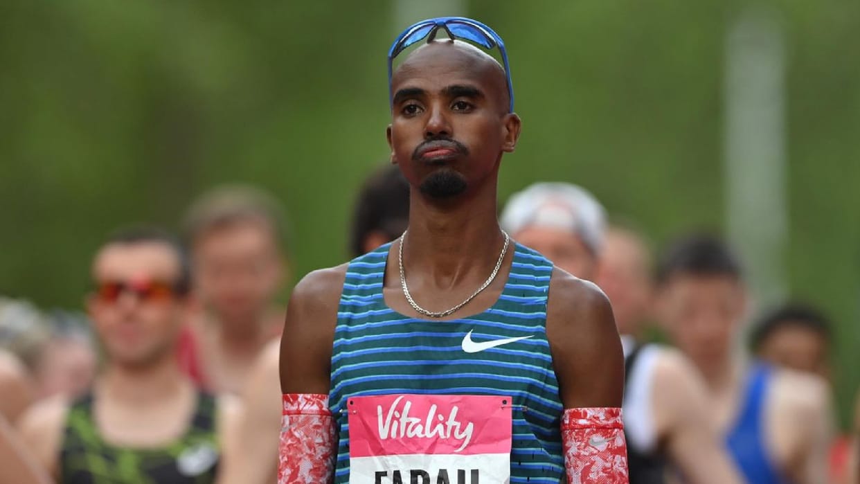 Athletics British distance great Sir Mohamed Farah defeated by a club racer