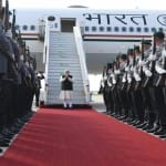 डेनमार्क पहुंचे पीएम मोदी।