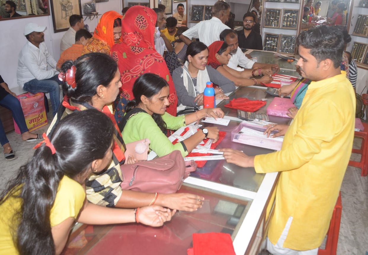 Market decorated for shopping in Akshaya Tritiya
