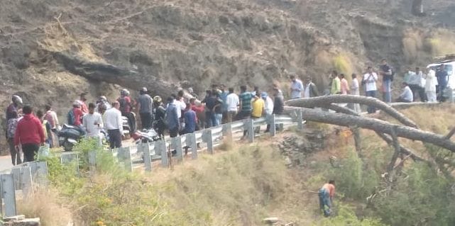Tress falls on Highway, Jam Both Sides