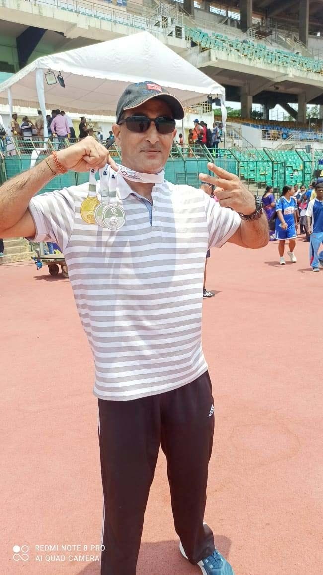 Rakesh won gold in National Masters Athletics Championship
