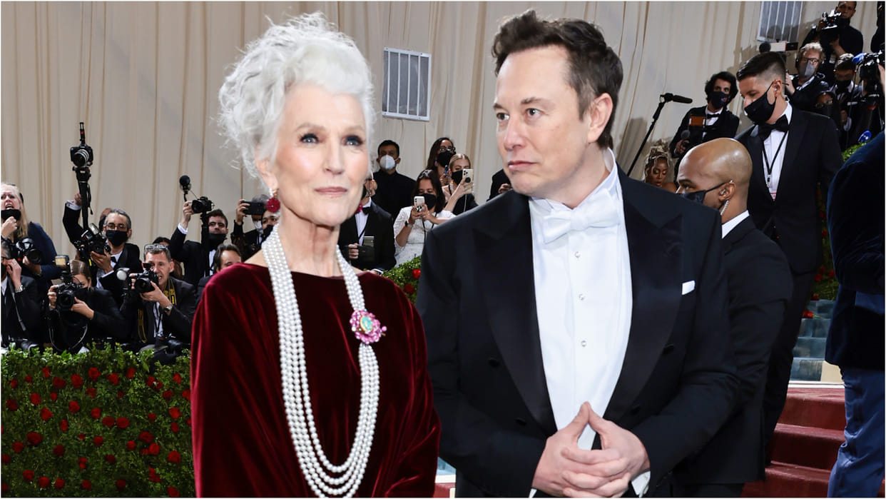elon musk first public appearance after twitter takeover in met gala 2022 with supermodel mother
