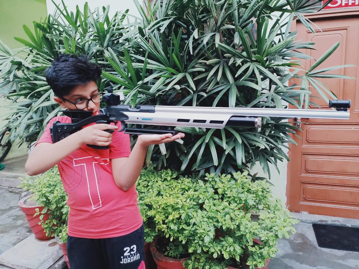 Shooters engaged in hitting big targets with small hands