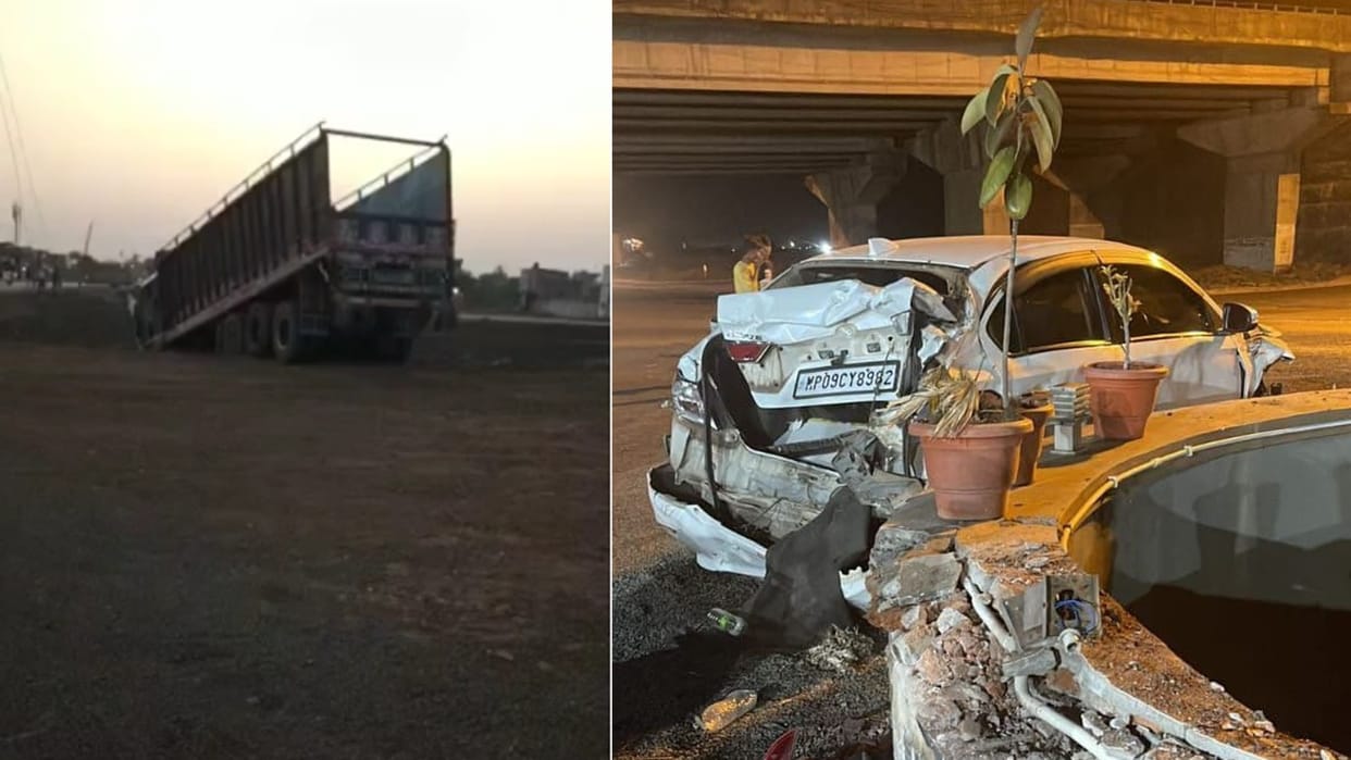 Dhar: Major accident on Mhow Neemuch Highway, drunken truck driver tramples people standing on the road, 3 killed, two serious