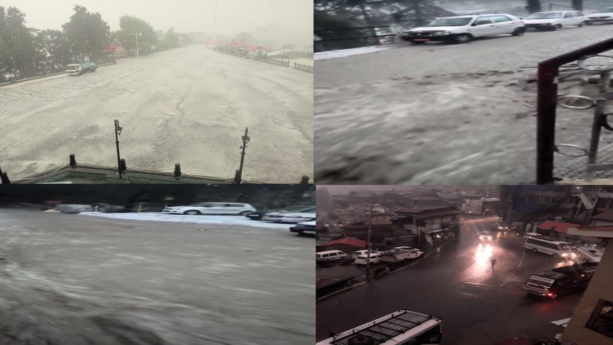 Shimla received 50 mm of rain in two hours , Many roads changed into drains, damage to crops due to storm and hail