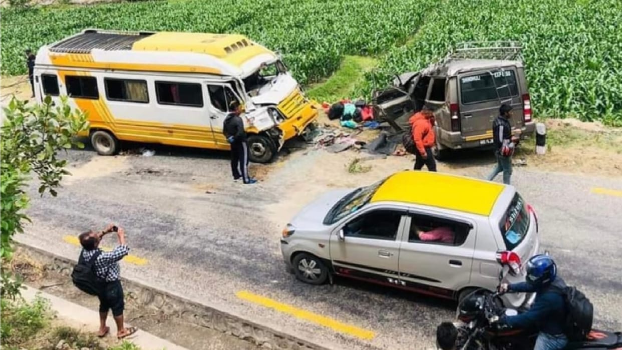 accident on Highway Five killed in collision between Indian bus and Nepalese jeep