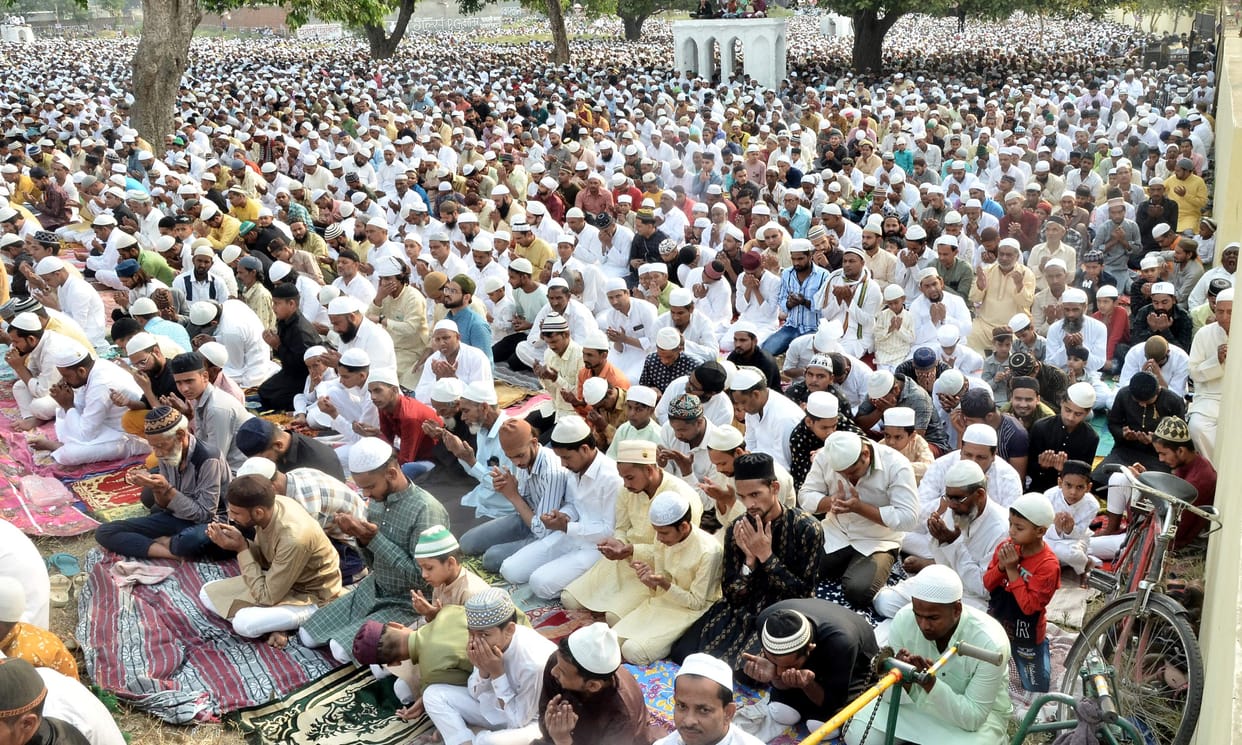 First worshiped God and then hugged and said 'Eid Mubarak'
