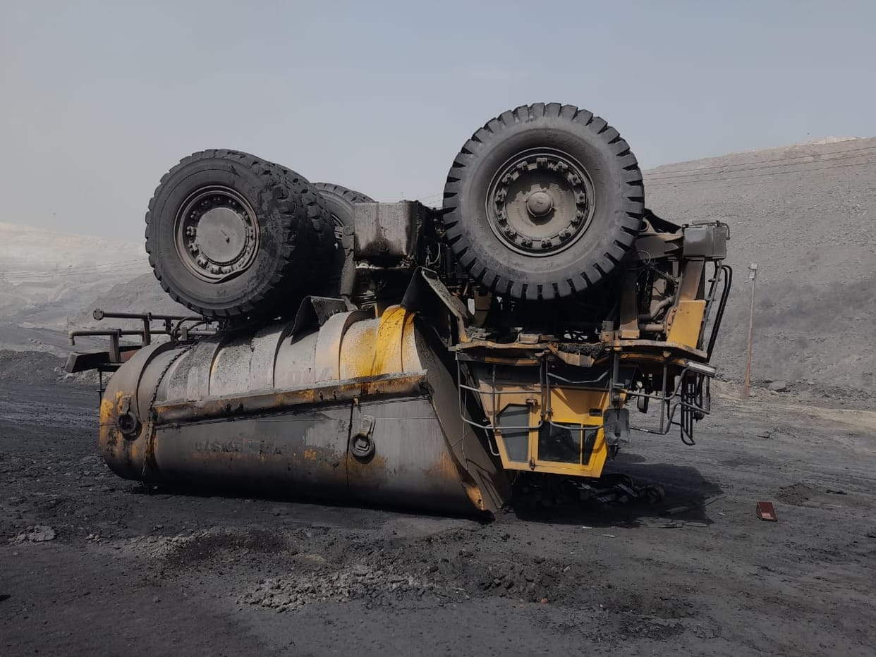 Fire in two coal reserves of NCL