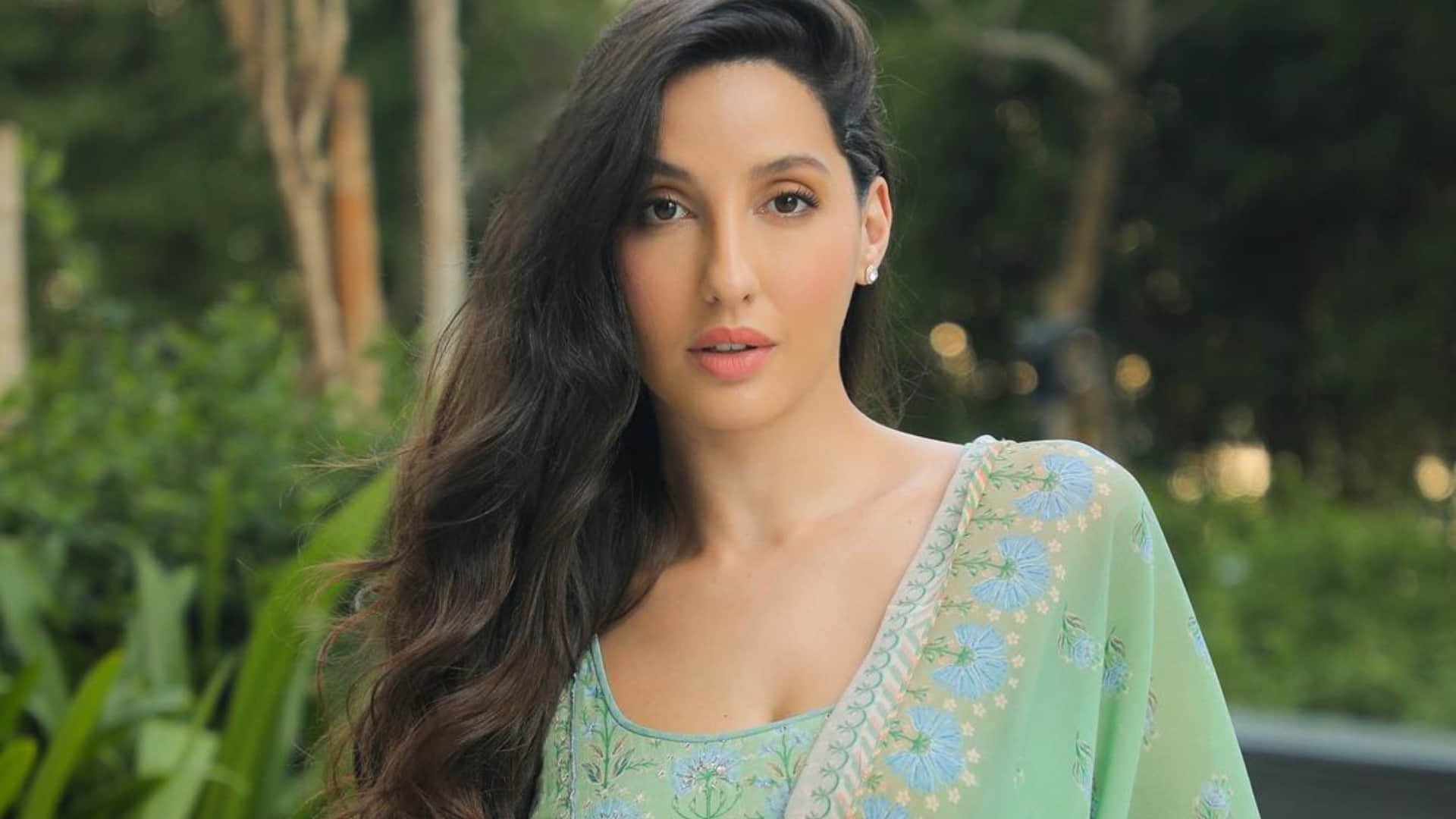 nora fatehi eid look perfect for summer festivities in pastel green kurta with sharara set