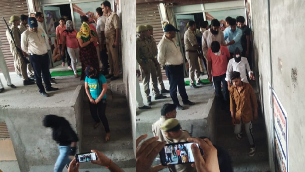 Bijnor News: Police raid in spa center and many youth have caught with girls