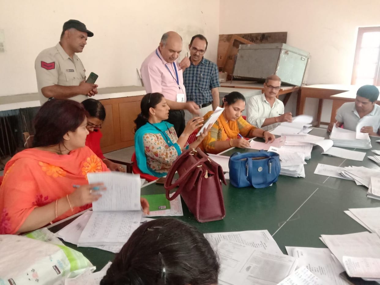 When the DEO inspected the evaluation center, ten teachers were found checking the copies by taking them home.