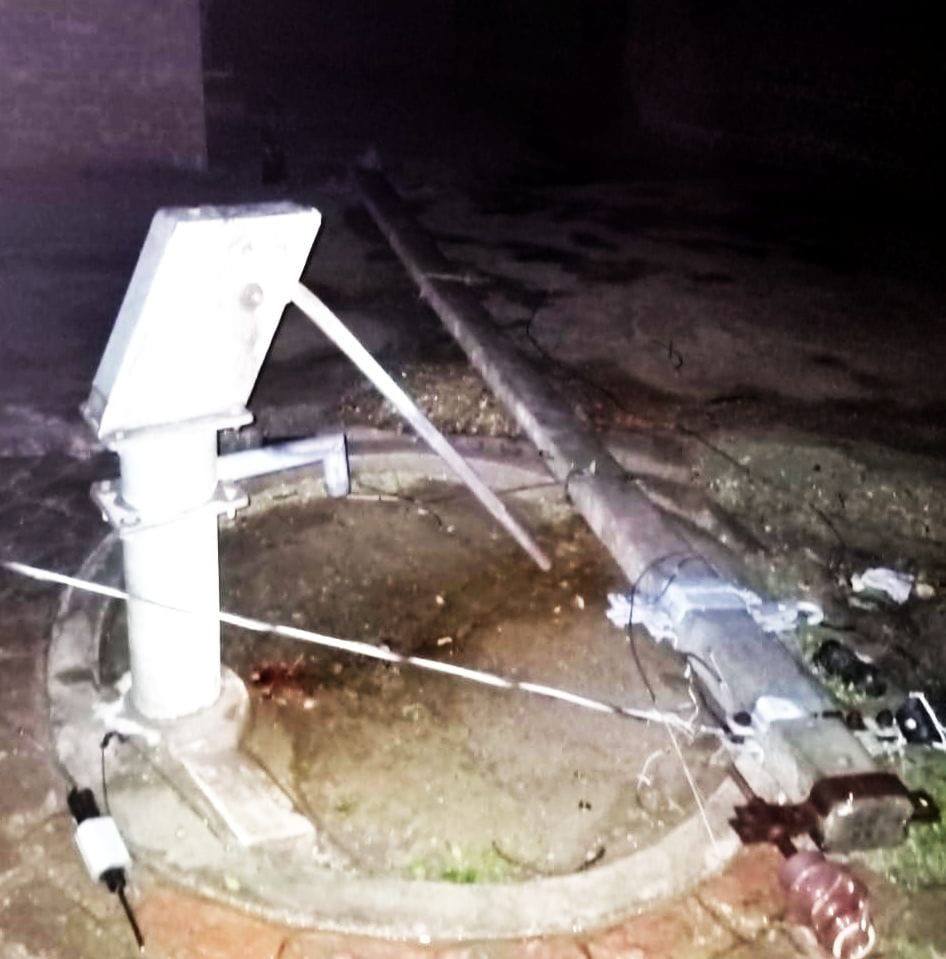 Lightning pole fell in storm, woman dies