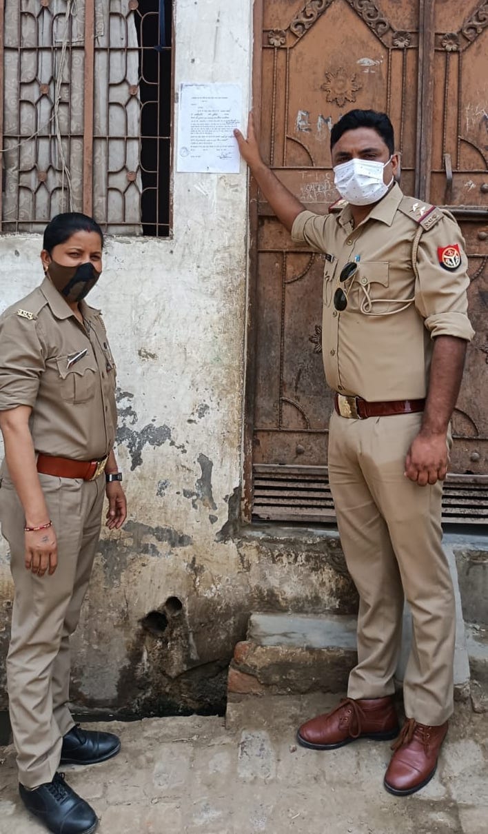 Attachment notice pasted at the house of absconding accused of cow slaughter