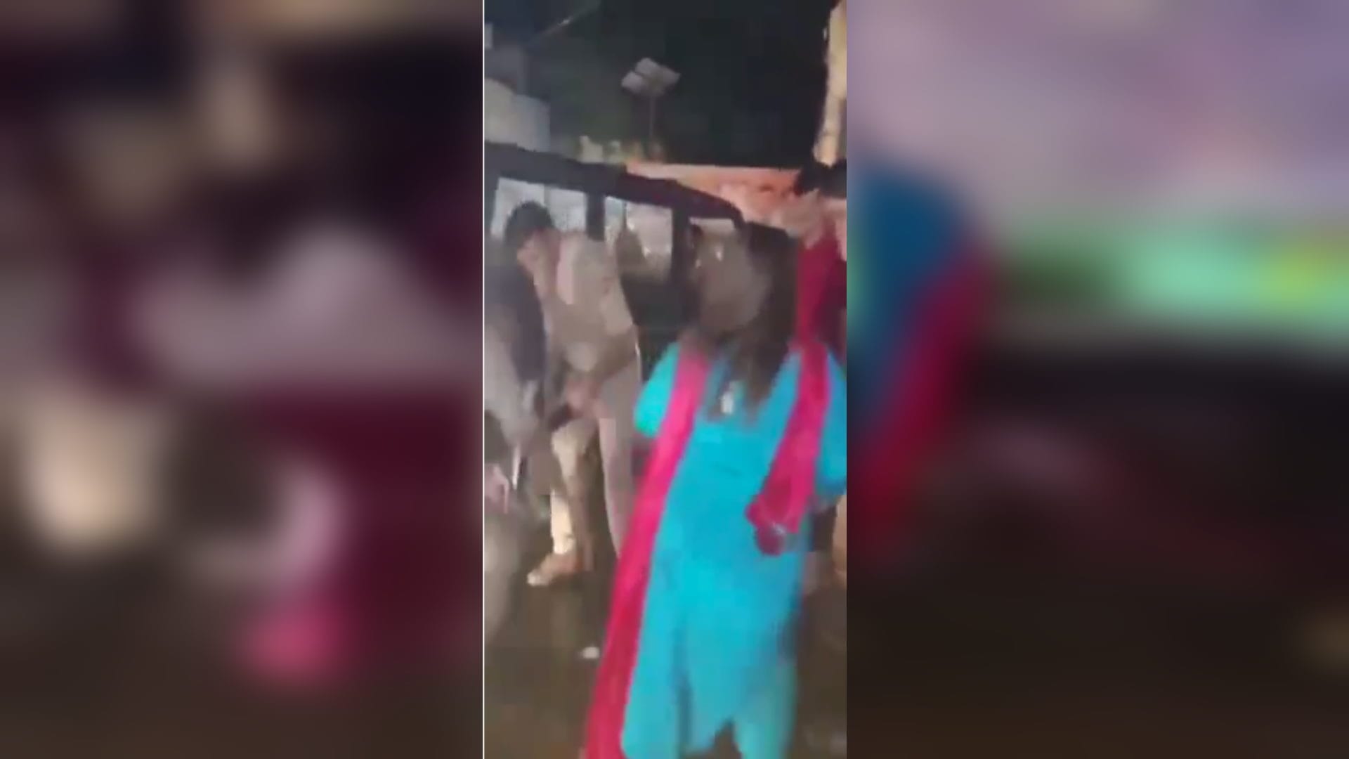 Meerut News: A muslim woman has beaten up policemen on road see photos